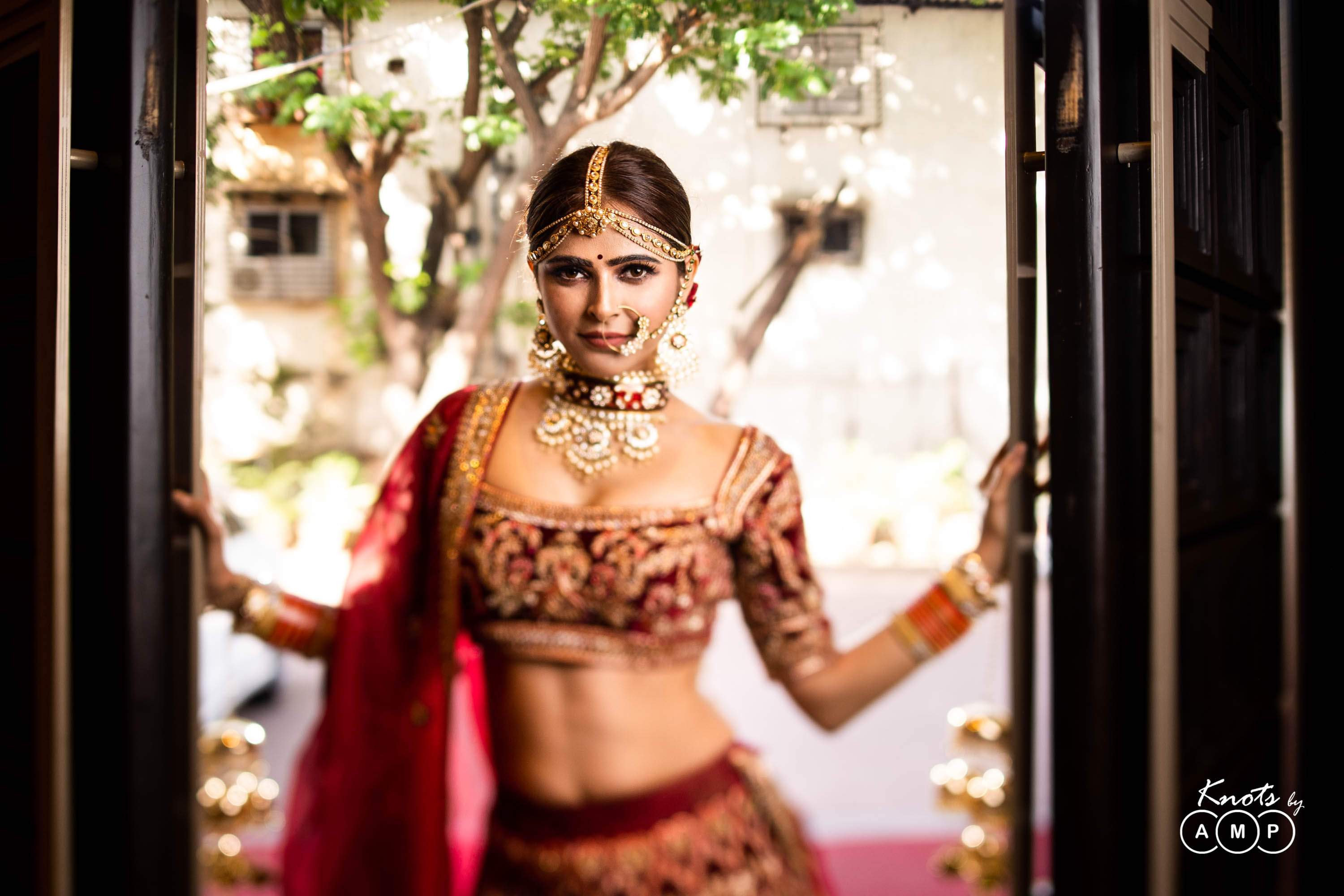 Madhurima Tuli Bridal shoot in Red Lehanga